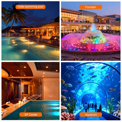 Luz de piscina AC12V RGB subaquática 6W SMD5050 Carcaça PC Decoração com Controle Remoto de 18 Teclas