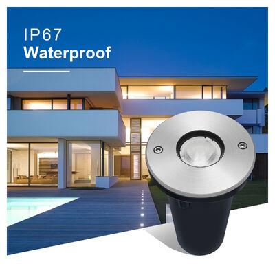 Lâmpada enterrada LED IP67 1W 3W DIA67MM DC24V Resistente à água para jardim ao ar livre
