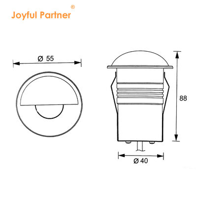 Luz Subterrânea LED Semi-Sombreamento DC24V DIA55MM 3W 3000K IP67 para Aplicação em Caminhos de Jardim