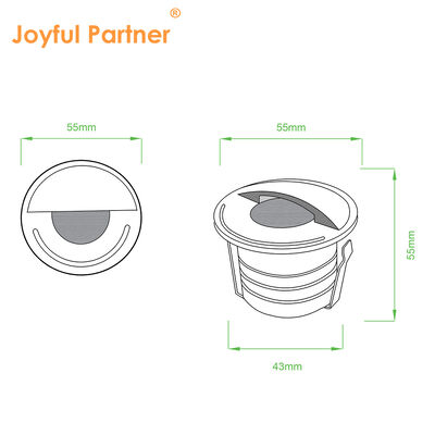 Luzes LED Subterrâneas 3W AC 85-265V 1/2/3/4 Lente óptica lateral DIA55MM*H55MM Com cabo de alimentação de 0,5M
