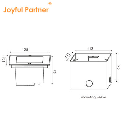 Quadrado Inground Deck Uplight 125 * 125MM ADC12 Casas de alumínio de fundição por injeção LED SMD alta com profundeza de design anti-reflexão