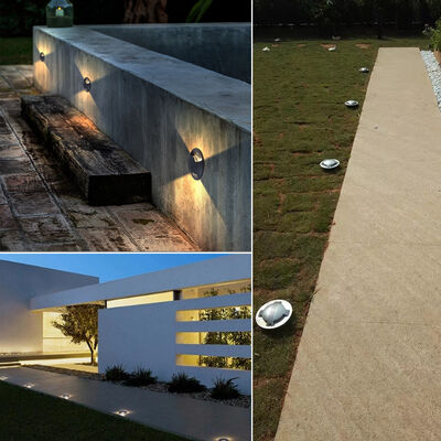 Side Emitting Inground Light Stainless Steel Cover 10W OSRAM SMD DIA 172MM With ABS Mouting Sleeves