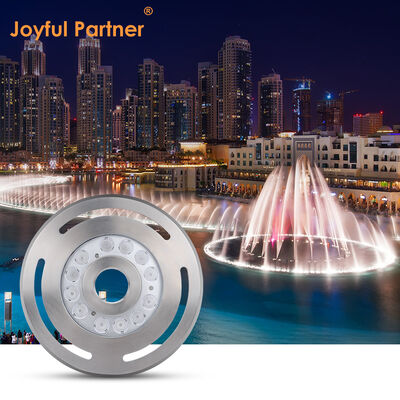 Luz de fonte LED com buraco central 12W DIA285MM DMX Control RGB 3In1 Para jardim paisagístico