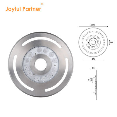 LED Fountain Light 316L Stainless Steel Temperd Glass DC12V24V 12x3W RGB3in1 LED CRI85