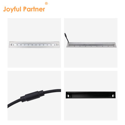 Luz linear subaquática DC12V 316 aço inoxidável DMX 512 RGB 12W 24W 628MM comprimento para cachoeira