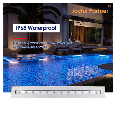 Luz linear subaquática DC12V 316 aço inoxidável DMX 512 RGB 12W 24W 628MM comprimento para cachoeira