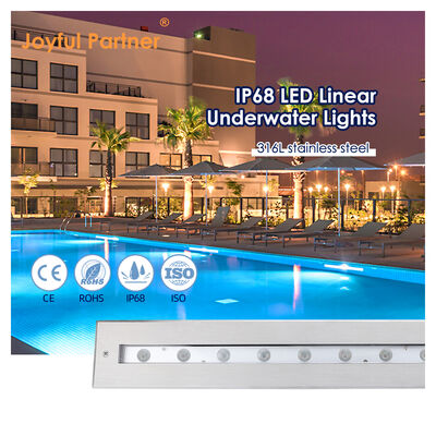 Luz linear subaquática DC12V 316 aço inoxidável DMX 512 RGB 12W 24W 628MM comprimento para cachoeira