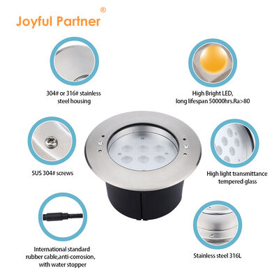 LED Recessed Underwater Swimming Pool Lights DC24V Factory OEM ODM 316 Stainless Steel DIA 170MM