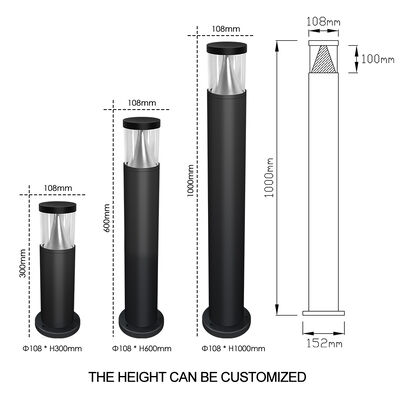 Luz de Gramado LED AC220V DC24V Bridgelux LED 3000K DIA108MM Alumínio com Revestimento em Pó Premium para Uso Externo