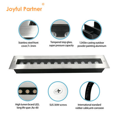 Lâmpada LED Subterrânea comprimento 1000MM IK08 RA85 24W 48W CCT 3000K para projeto de iluminação de edifícios