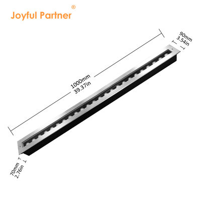 Luz Linear Subterrânea de LED 12W 24W 48W DC24V 1000MM 1Metro Aço Inoxidável316 IP67 Tipo Embutido