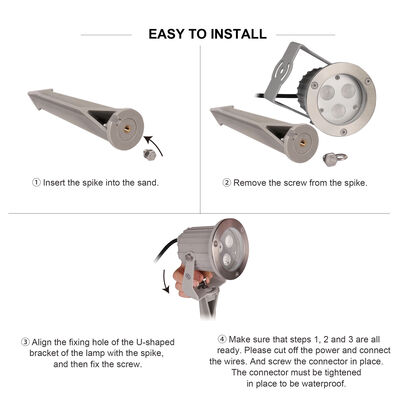 IP65 LED Garden Spot Lights Alumínio GU10 Bulb 0.5M Cabo para Iluminação de Caminhos Exteriores