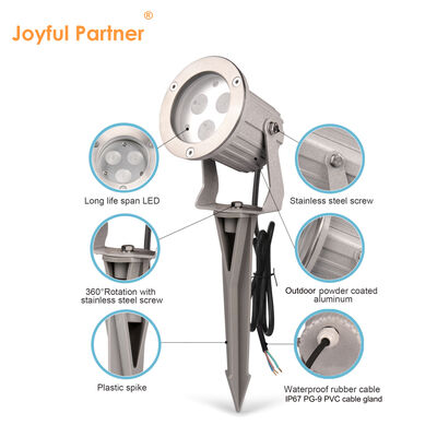 IP65 LED Garden Spot Lights Alumínio GU10 Bulb 0.5M Cabo para Iluminação de Caminhos Exteriores