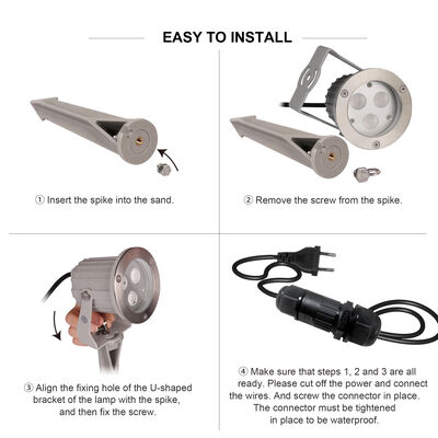 Luzes de Jardim LED à Prova de Água com Espeto de Plástico Lâmpada LED GU10 MR16 para Jardim Quintal