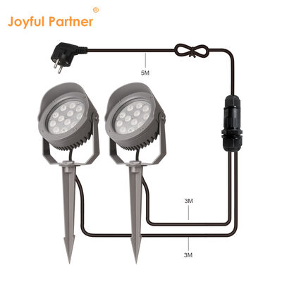 Luz de ponto de jardim LED 12W 24W 36W Construído em DMX512 Driver DC24V RGB3in1 Corpo de lâmpada de alumínio preto Casas de alumínio para iluminação de árvores