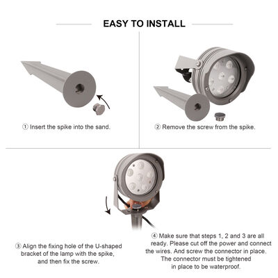 Luz de Jardim LED com Ângulo de Feixe Ajustável, Luminária de Alumínio para Acentos de Jardim