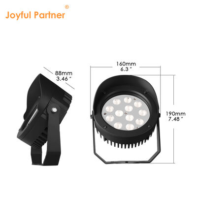 Luz de ponto de jardim LED 36W Motor DMX512 DC24V RGB3in1 Preto exterior de revestimento em pó de caixa de diâmetro 160MM
