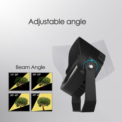 Luz de Jardim LED com Ângulo de Feixe Ajustável 36W Driver DMX512 Integrado DC24V RGB3in1