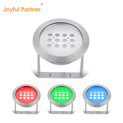 Luz de lago subaquático RGB AC/DC 12V 24V LED 12W impermeável IP68 316 aço inoxidável
