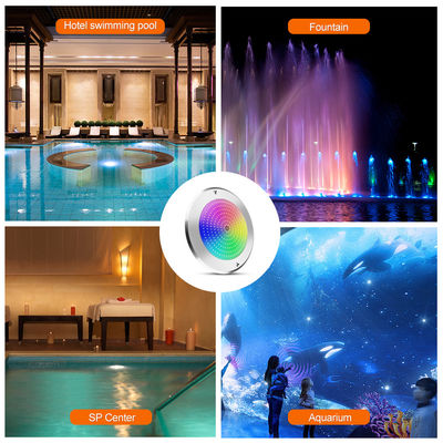 Lâmpadas de piscina LED subaquáticas 316 aço inoxidável 25W Smd2835 Resina RGB 3000K