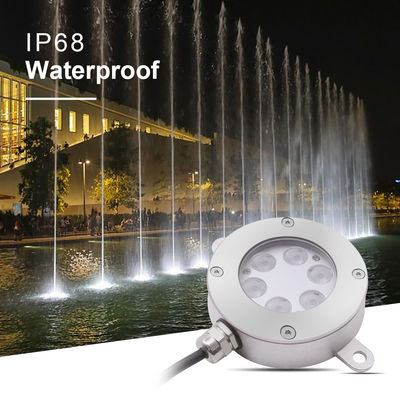 Luz de Fonte LED Controlável por DMX512 DC24V 12W 3000K Aço Inoxidável IP68 para Paisagem Subaquática