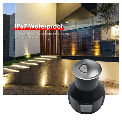 Luzes LED Subterrâneas 3W AC 85-265V 1/2/3/4 Lente óptica lateral DIA55MM*H55MM Com cabo de alimentação de 0,5M