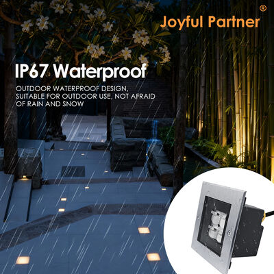 Quadrado de aço Inground Up Light AC100-240V 4 * 2W LED 316 Trim de aço inoxidável com cabo elétrico de 0,5M