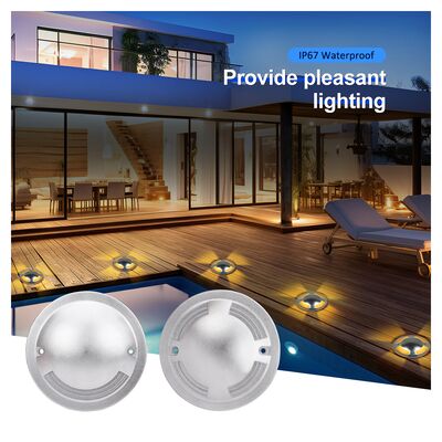 Luz LED Embutida Subterrânea 6W OSRAM SMD LED DIA116MM Tampa Frontal de Aço Inoxidável DC24V