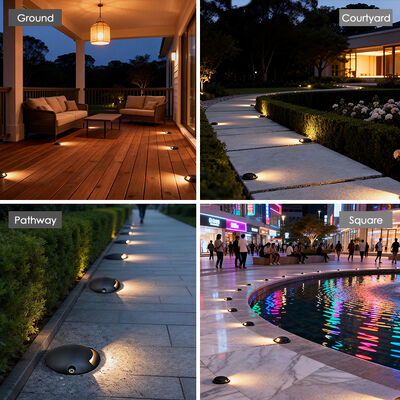 Luz de deck LED subterrânea IP65 de 1W, iluminação externa para degraus e entrada de veículos, luzes de realce de 12V para uso em estradas